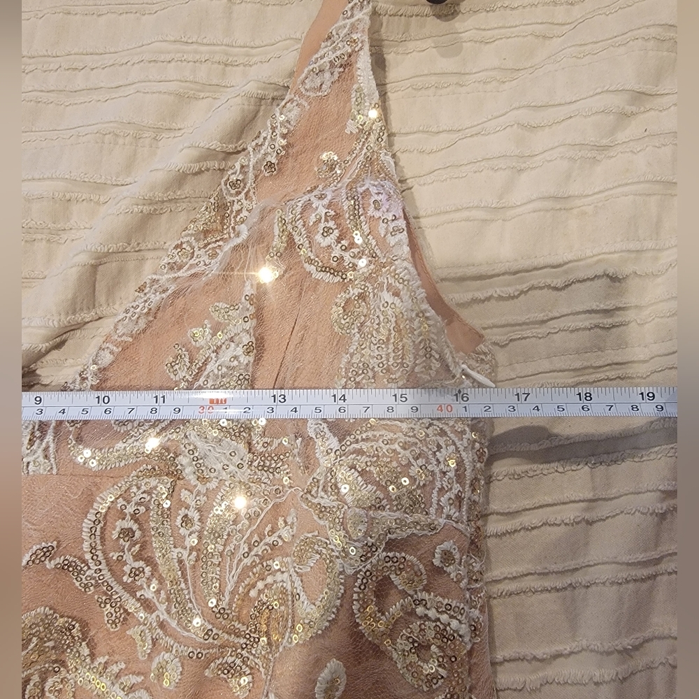 Free People Night Shimmer Dress | Beige | Size 6/8 - Picture 9 of 11